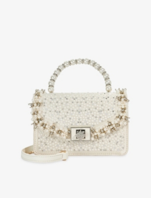 Womens Dune Bridesmaid Woven Top-Handle Bag