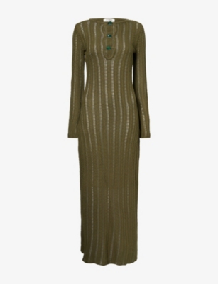 Womens 4th & Reckless Evi Beaded Crochet Maxi Dress