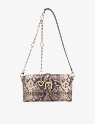 Womens Maje Miss M Snake-Print Leather Shoulder Bag