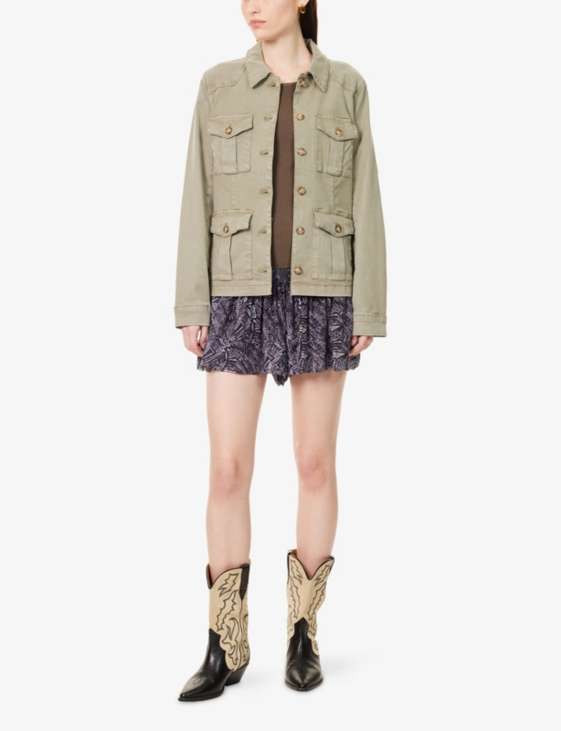 Stacey Flap-Pocket Stretch-Woven Jacket