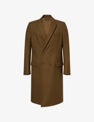 Mens Tom Ford Double-Breasted Longline Wool Coat