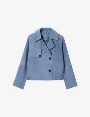 Whistles: Double-Breasted Suede Trench Jacket
