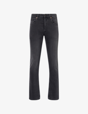 Replay Mens Dark Grey Grover Straight-leg Denim Jeans In Gray