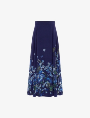 Womens Phase Eight Maeve Floral-Print Woven Midi Skirt