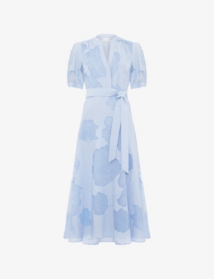 Womens Phase Eight Queenie Floral-Print Woven Midi Dress