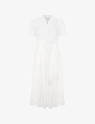 Phase Eight: Aletta Belted-Waist Cotton Midi Dress