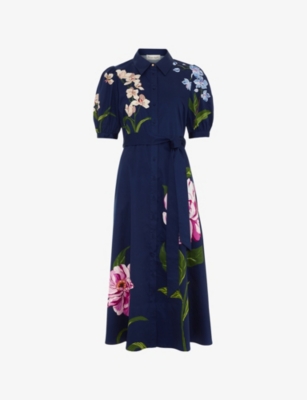 Phase Eight: Kerrie Floral-Print Stretch-Cotton Midi Dress