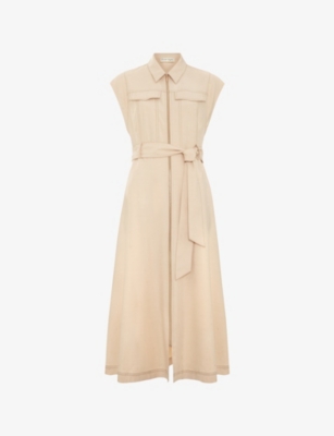 Phase Eight: Alira Belted-Waist Cotton Midi Dress