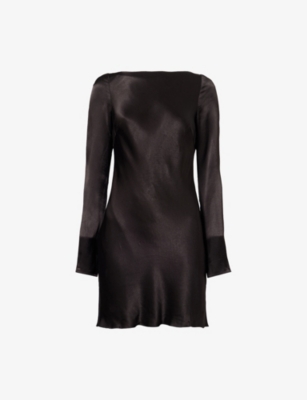 SHONA JOY - Long-Sleeve Backless Satin Mini Dress | Selfridges.com
