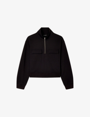 Whistles: Funnel-Neck Quarter-Zip Cotton-Blend Sweatshirt