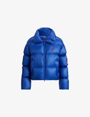 Polo Ralph Lauren Womens Saphire Star Flag Mid-weight Down Puffer Jacket