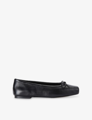 Steve Madden Womens Black Eleve Leather Ballet Flats Eur 40 / 7 Uk