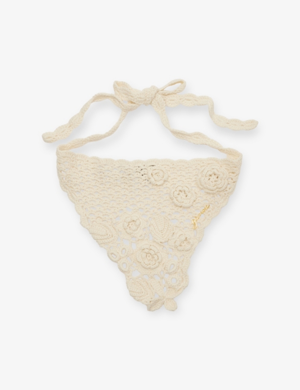 GANNI - GANNI Logo Cotton Crochet Scarf | Selfridges.com