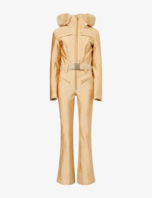 Goldbergh Womens Rich Gold Char Belted Stretch-woven Ski Suit