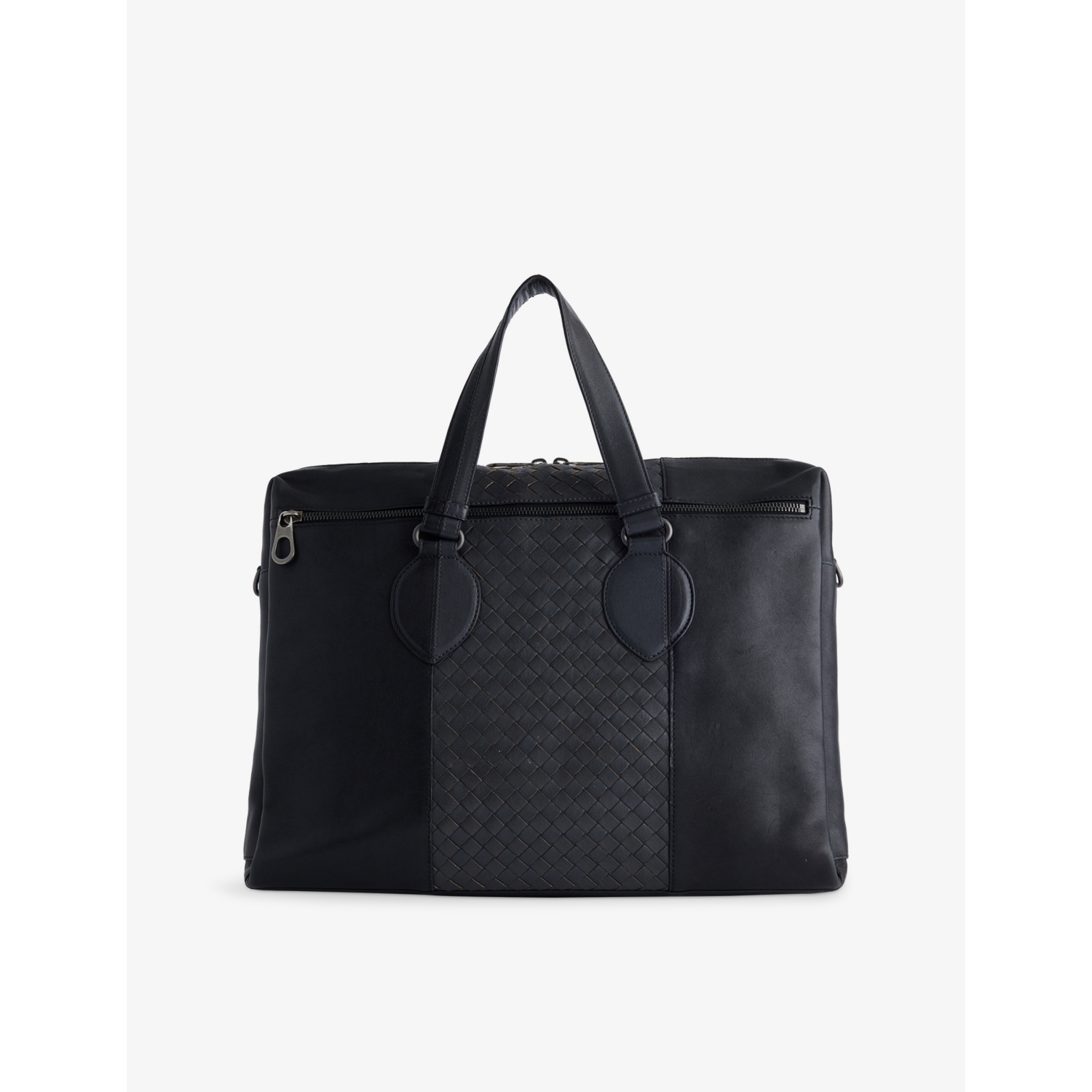 Bottega Veneta Pre-Loved Bicolor Intrecciato Leather Briefcase
