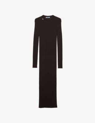 knee length dresses for ladies Prada // Black Panel Belted Dress – VSP Consignment main image 1