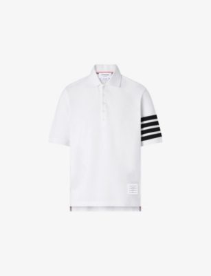Thom Browne X Asics X Asics Mens White/black Classic Nylon-blend Polo Shirt