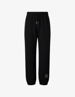 Thom Browne X Asics X Asics Mens Black Logo-patch Relaxed Cotton-jersey Jogging Bottoms