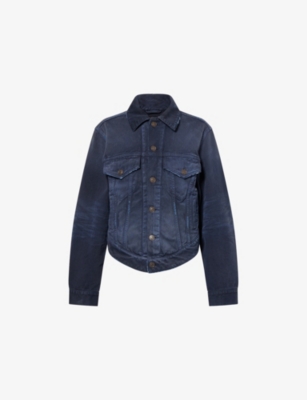 Balenciaga Womens  Curved-waistband Denim Jacket