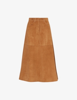 Me And Em Womens  Luxe A-line Suede Midi Skirt