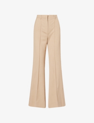 Womens Me And Em The Tailored Leg-Elongator Flared Woven Trousers
