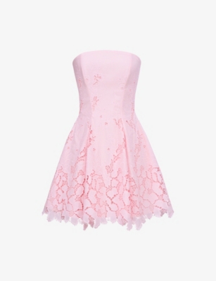 mini dress up Pintucked Lace-Up Corset Mini Dress in White