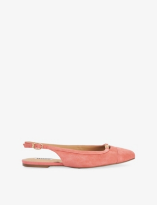Womens Dune Hanna Suede Slingback Flats