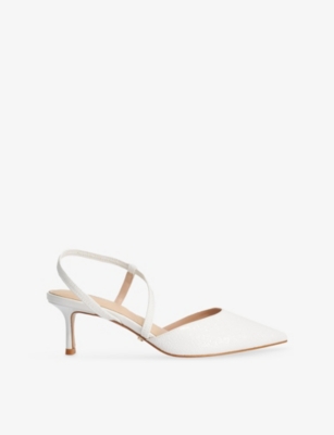 Womens Dune Charming Woven Sling-Back Courts