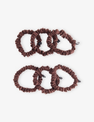 Drowsy Sleep Co Womens Cocoa Glow Skinny Set Of Six Scrunchies