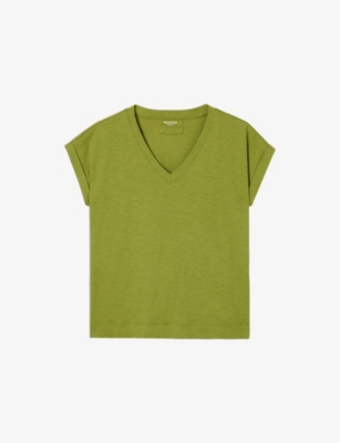 Whistles: Willa V-Neck Cotton-Jersey T-Shirt