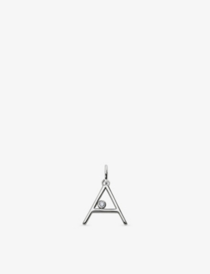 Monica Vinader Solitaire Initial A Sterling-silver And Lab-grown Diamond Pendant
