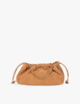 Womens The Kooples Chain-Strap Suede Shoulder Bag