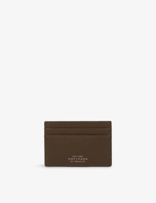 Smythson Ludlow Leather Card Holder In Green