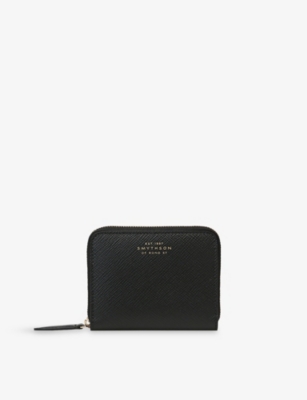 Smythson Womens  Panama Small Leather Purse In Black