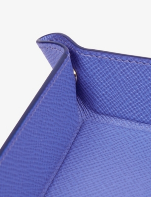 Smythson Panama Large Rectangular Trinket Tray In Purple