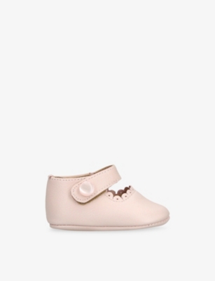 Elephantito Pale Pink Baby Mary-jane Leather Crib Shoe