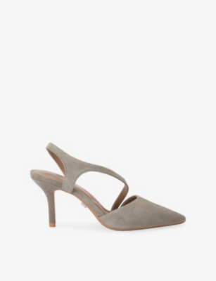 Carvela Womens Taupe Symmetry Suede Sling-back Heeled Courts Eur 40 / 7 Uk In Brown