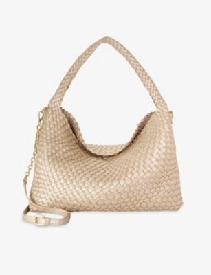 Womens Dune Deliberate Large Woven Faux-Leather Shoulder Bag