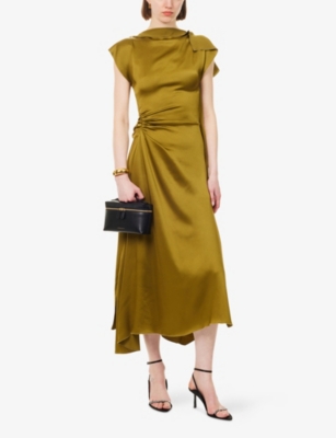 white christmas dresses V-NECK MIDI COCKTAIL DRESS – Maggy London