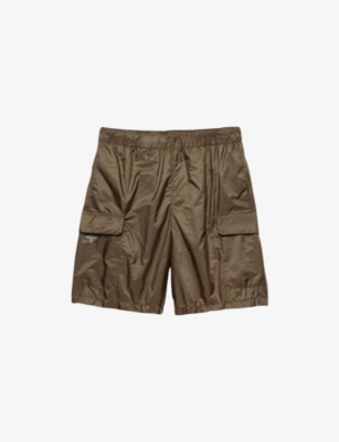 Prada Mens  Re Nylon Patch-pocket Swim Shorts In Green