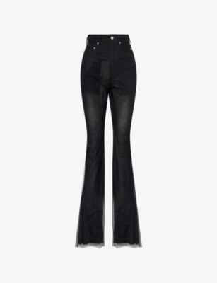 Womens Rick Owens Bolan Mesh Bootcut Trousers