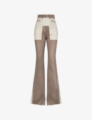 Womens Rick Owens Bolan Mesh Bootcut Trousers