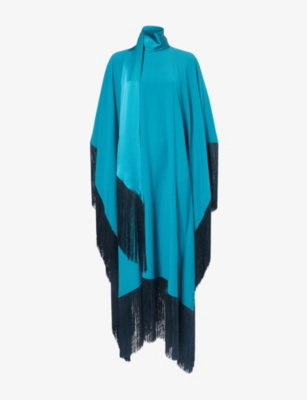 Womens Taller Marmo Mrs Ross Fringe-Trim Woven Kaftan