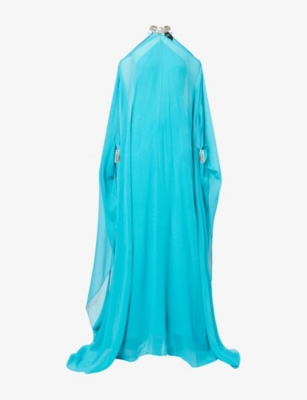 Womens Taller Marmo Sza Sza Silk Kaftan Maxi Dress