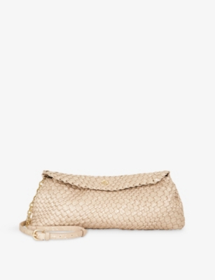 Womens Dune Encourage Woven Faux-Leather Clutch Bag