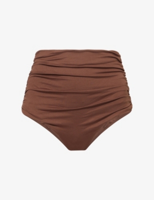 Second Summer Womens Brown High-waist Bikini Bottoms