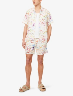 Vilebrequin X Fabrice Hyber Pescador 5.9 Watercolor Fish Swim Shorts In Multi