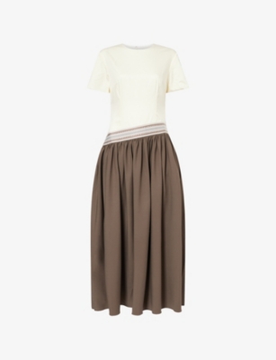 ABADIA - Sadu Asymmetric Cotton-Jersey Midi Dress | Selfridges.com
