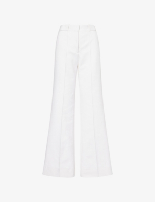 Womens Me And Em Elongator Tailored-Fit Double-Faced Cotton Trousers