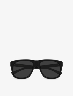 Gucci: GG2077S Rectangle-Frame Acetate Sunglasses